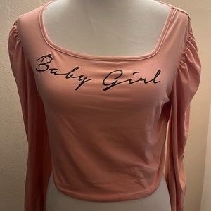 Babygirl long sleeve crop top